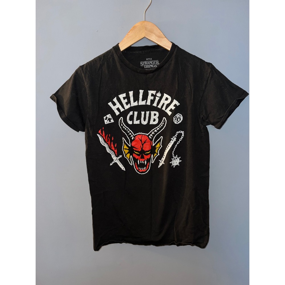 Netflix Stranger Things Hellfire Club Graphic T-Shirt Black Small Mens S